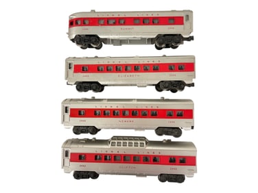 4 Clean Lionel 2442 Red Stipe Cars