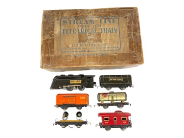 Boxed Prewar Marx Freight Set