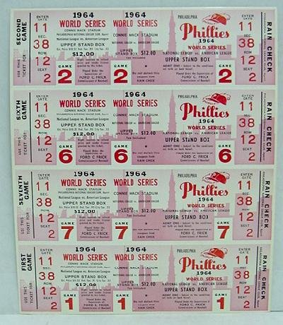 BASEBALL PHANTOM WORLD SERIES TICKETS - 6