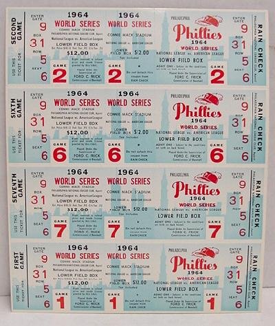 BASEBALL PHANTOM WORLD SERIES TICKETS - 7