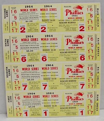 BASEBALL PHANTOM WORLD SERIES TICKETS - 8