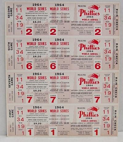 BASEBALL PHANTOM WORLD SERIES TICKETS - 9