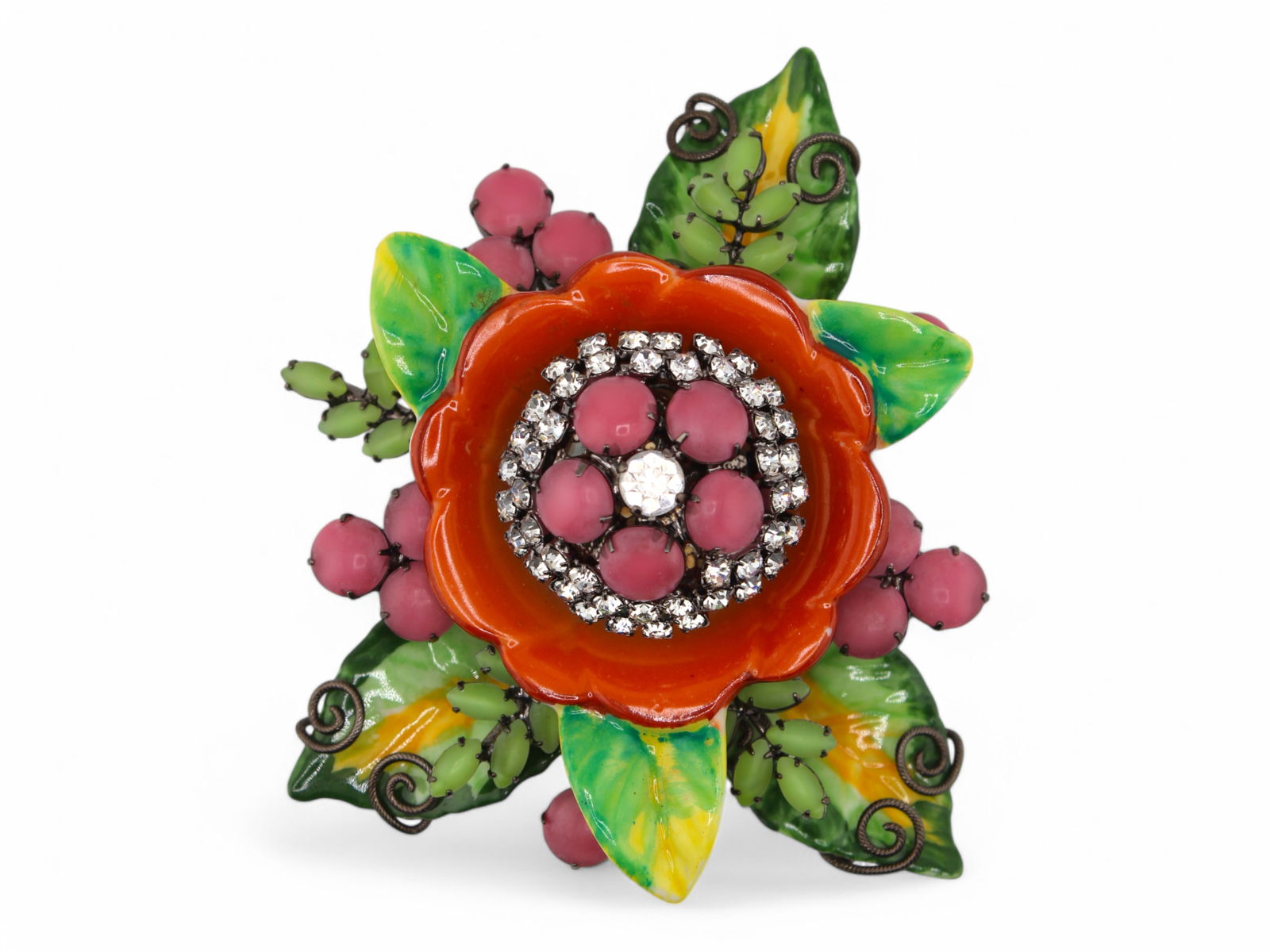Lawrence Vrba Poured Glass Flower Brooch Pin