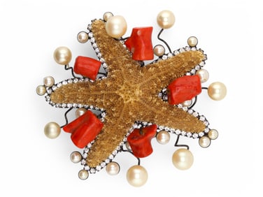 Lawrence Vrba Large Starfish Brooch