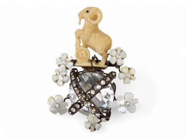 Lawrence Vrba Big Horn Sheep Decorated Brooch