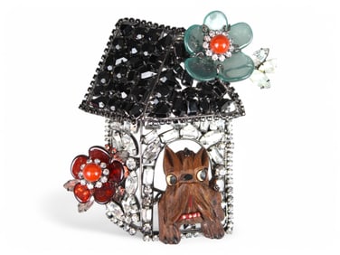 Lawrence Vrba Dog House Brooch
