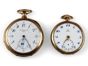 Omega & Haefeli Gold Cased Pocket Watches