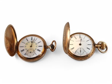 (2) 14k Gold Cased Pocket Watches