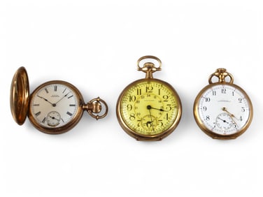 (3) 14k Gold Cased Pocket Watches