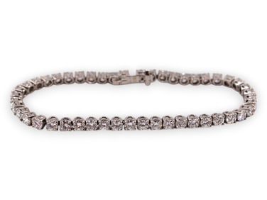 14K White Gold Diamond Tennis Bracelet