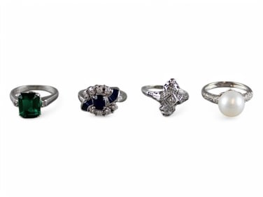 (4) Gold and Stones Rings