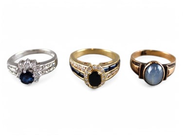 (3) Gold & Stone Rings