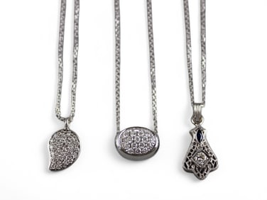 (3) Gold  and Jewel Pendants