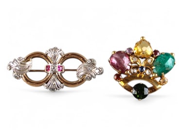 (2) Gold Pins