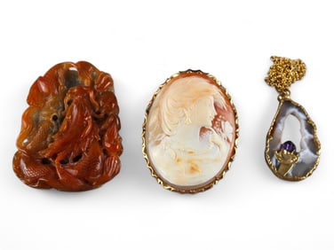 Jade Pendants and Cameo