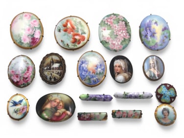 Collection of Porcelain Enamel Pins/Brooches