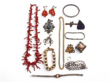 Estate Jewelry Lot Inc. Coral Necklace & More