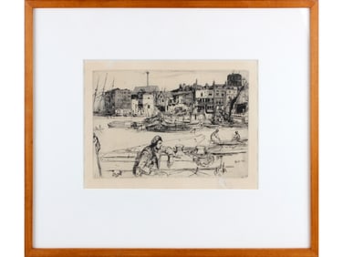 James McNeil Whistler Etching, Black Lion Wharf