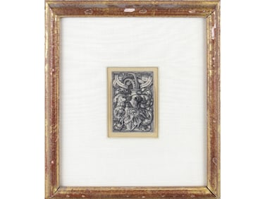 Hans Sebald Beham "Coat of Arms w/Eagle" Engraving