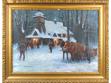 Mieczyslaw Krzyzak, Oil / Canvas, Winter Landscape