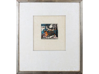 Wassily Kandinsky Woodcut, "White Sound"