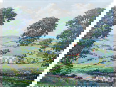 Francis Dixon, Oil on Canvas, "Spring Landscape"