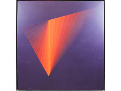 Ary Brizzi, "Focus 16", Acrylic on Canvas: Offered is an Acrylic on Canvas painting by Ary Brizzi (Argentina, 1930-2014), titled "Focus 16". Overall approx. 49" x 49". Verso of canvas is signed by the artist, dated "75", titled, and measured 1