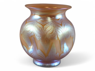 Loetz Iridescent Pulled Feather Vase
