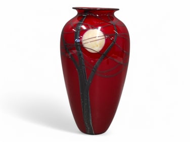 Richard Satava Harvest Moon Art Glass Vase