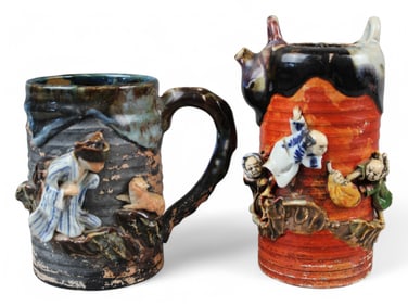 (2) Sumida Gawa Ryosai Family Pottery