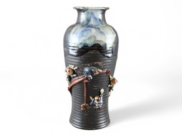Sumida Gawa Pottery Tall Vase