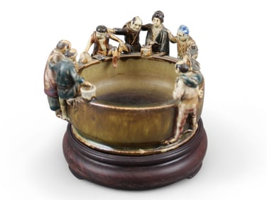 Sumida Gawa Pottery Figural Bowl