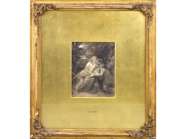 Thomas Faed Drawing, Numa Pompilius & Egeria