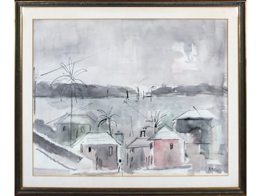Alfred Birdsey, Bermuda Landscape Watercolor