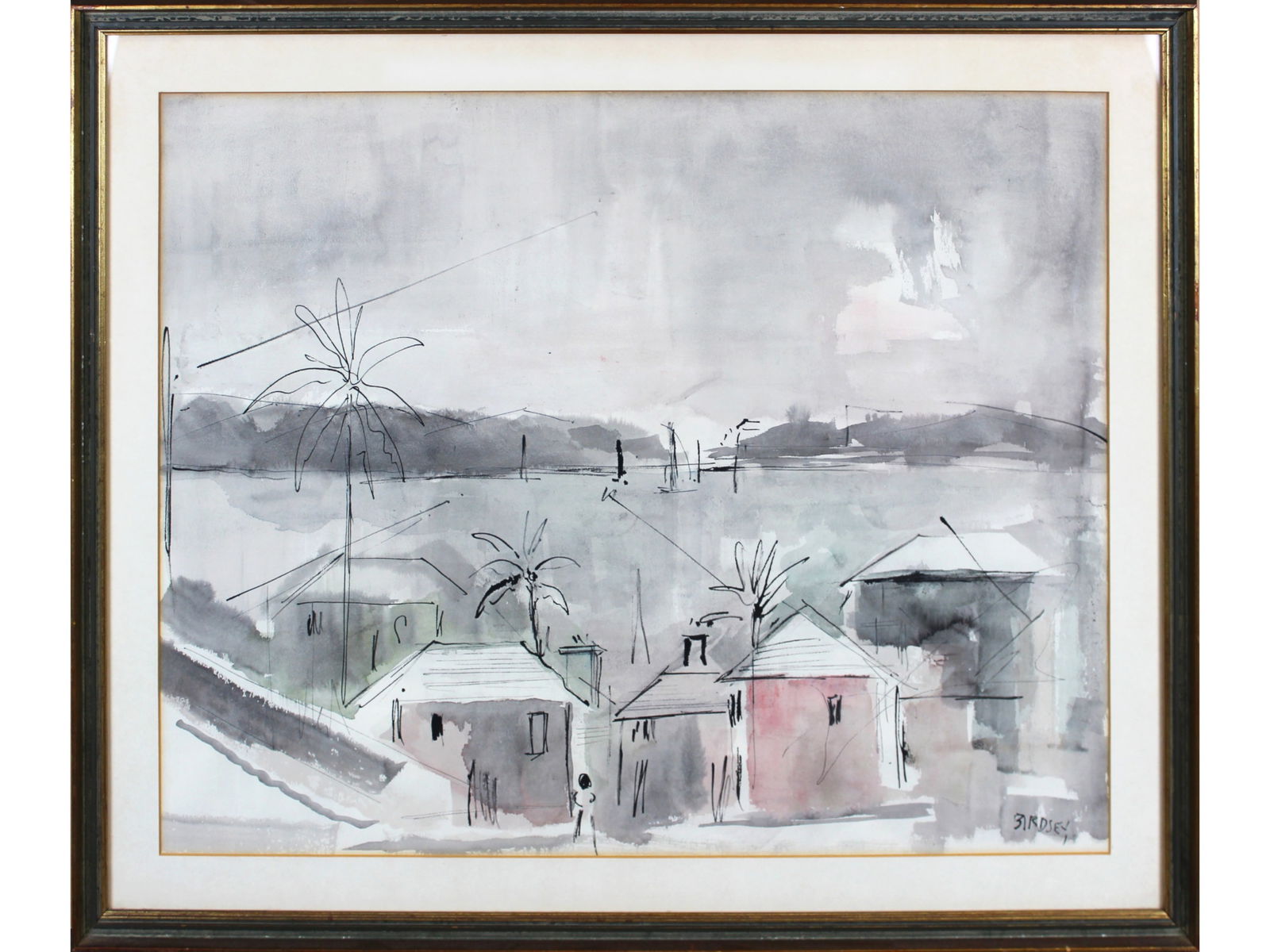 Alfred Birdsey, Bermuda Landscape Watercolor (1 of 2)