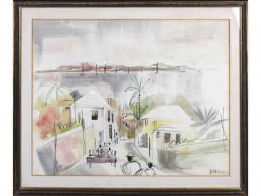 Alfred Birdsey, Bermuda Landscape Watercolor