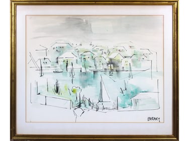 Alfred Birdsey, Bermuda Landscape Watercolor
