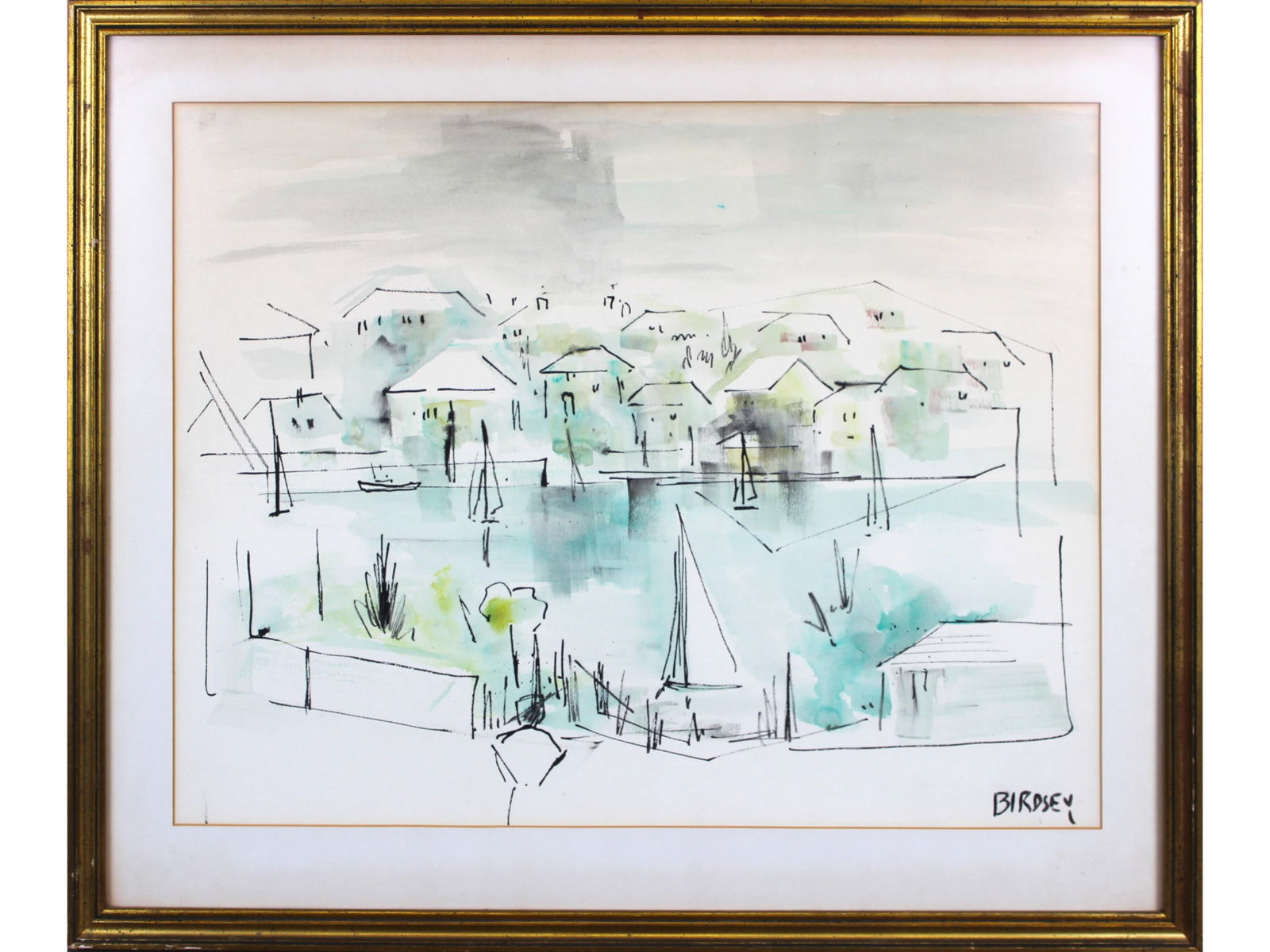 Alfred Birdsey, Bermuda Landscape Watercolor (1 of 2)