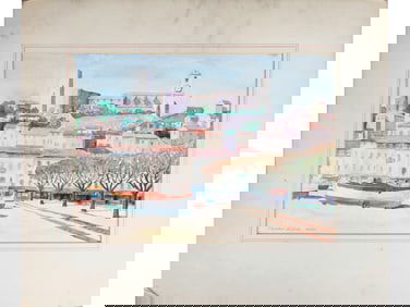Morris Klein, "Cannes" Watercolor on Paper