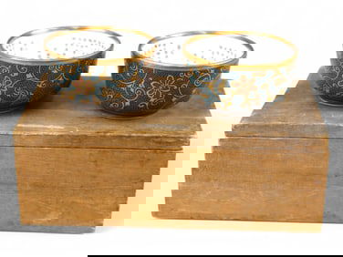 Pair of Japanese Kutani Porcelain Sake Cups