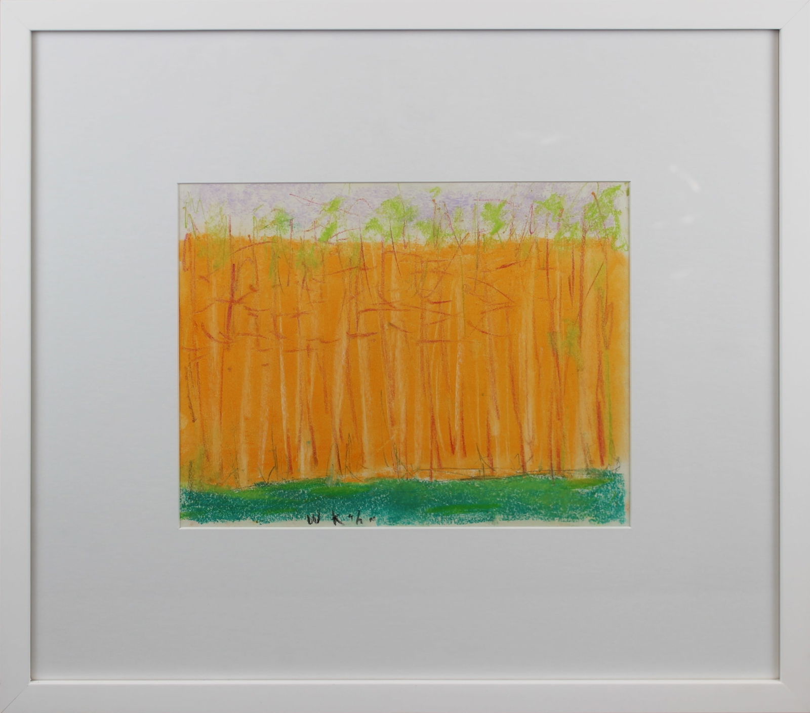 Wolf Kahn Signed Pastel, Orange to Green (1 of 3)