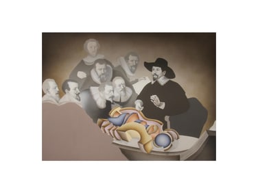 Arnold Belkin, Acrylic on Canvas, "Anatomy Lesson"