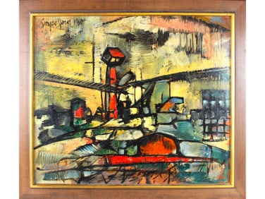 Joyce Jones. Oil on Board Abstract