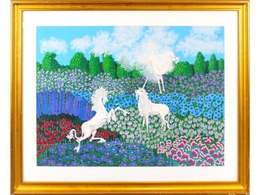 Trinidad Osorio, Serigraph of Unicorns, A/P
