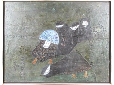 Enrique Anleu Diaz, Mixed Media Painting on Wood