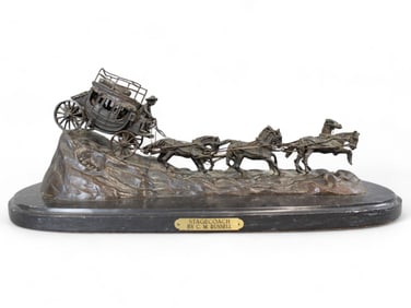 After Charles Marion Russell, "Stagecoach" Bronze