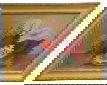 Oil on Board, Floral Still Life, Signed Ligar