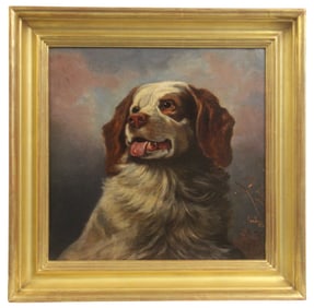(Attr.) Arthur Fitzwilliam Tait O/C Portrait of Dog