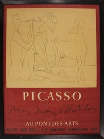 1958 Picasso Exhibition Poster, Au Pont Des Arts