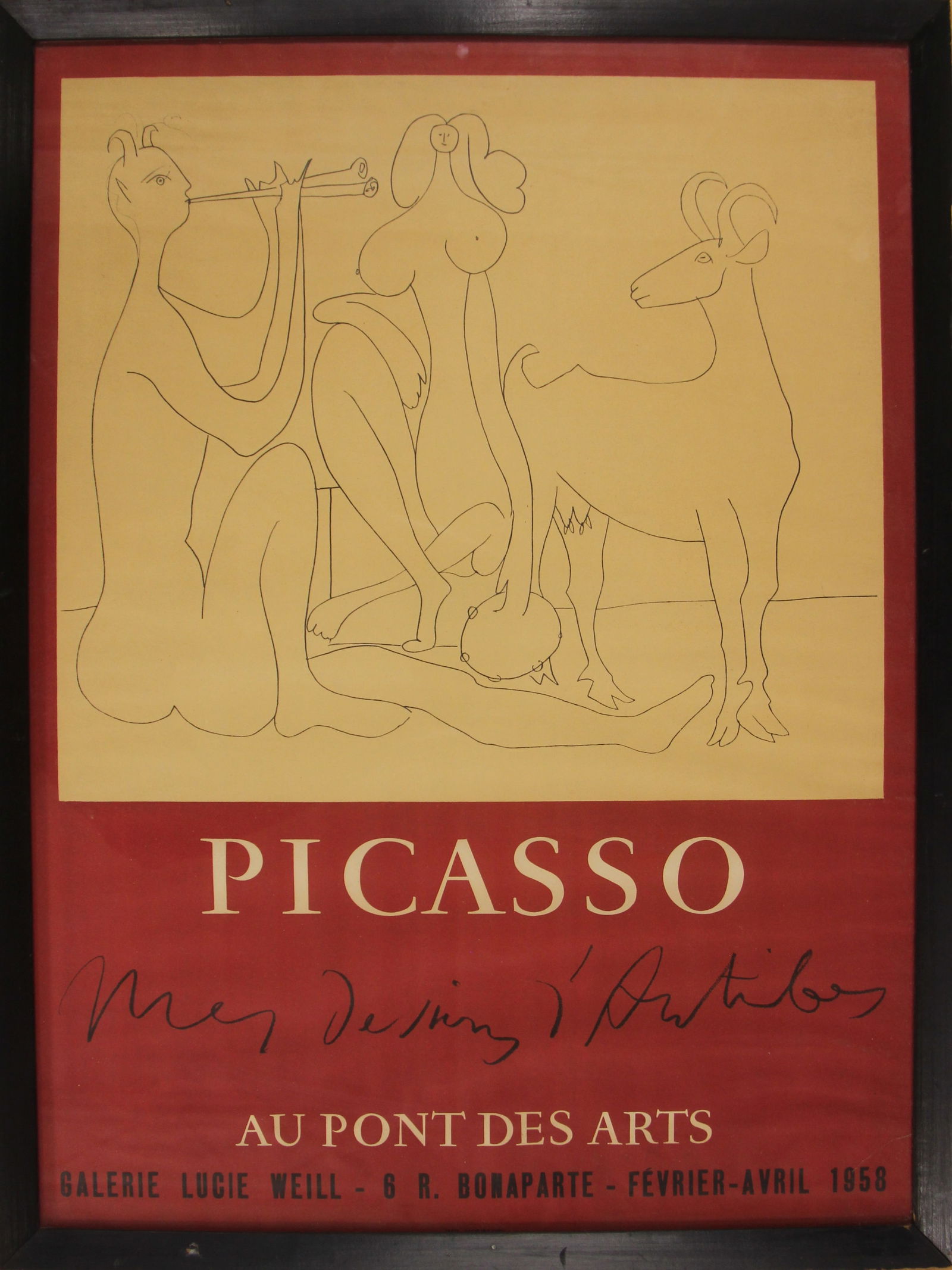 1958 Picasso Exhibition Poster, Au Pont Des Arts (1 of 1)
